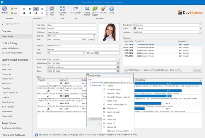 Grid-DetailView with Filter-Editor